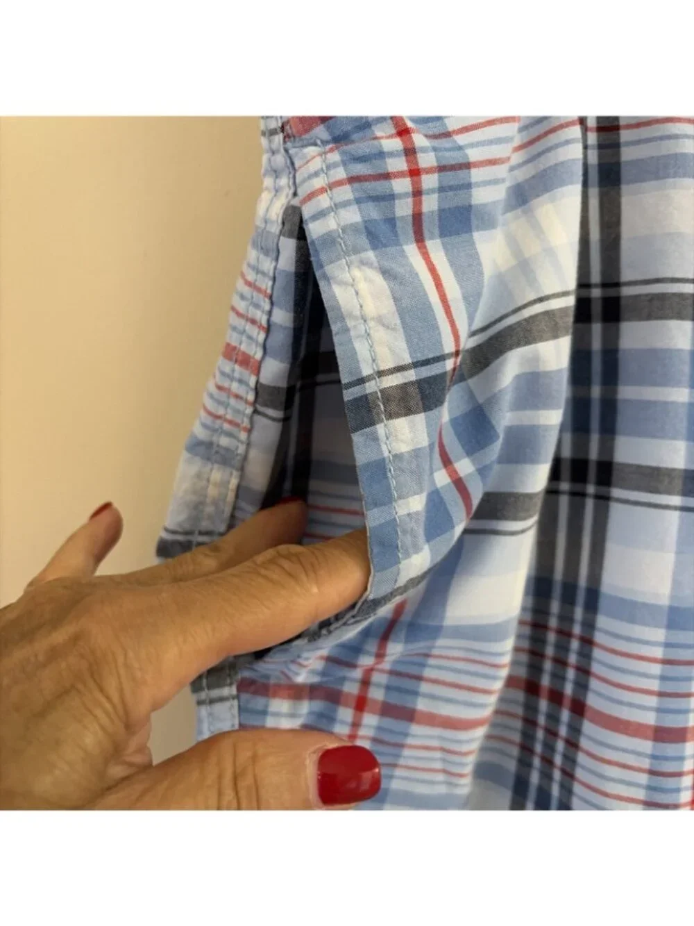 Club Room Men's Madras Shorts Size 40 Blue Plaid 100% Cotton Preppy Summer